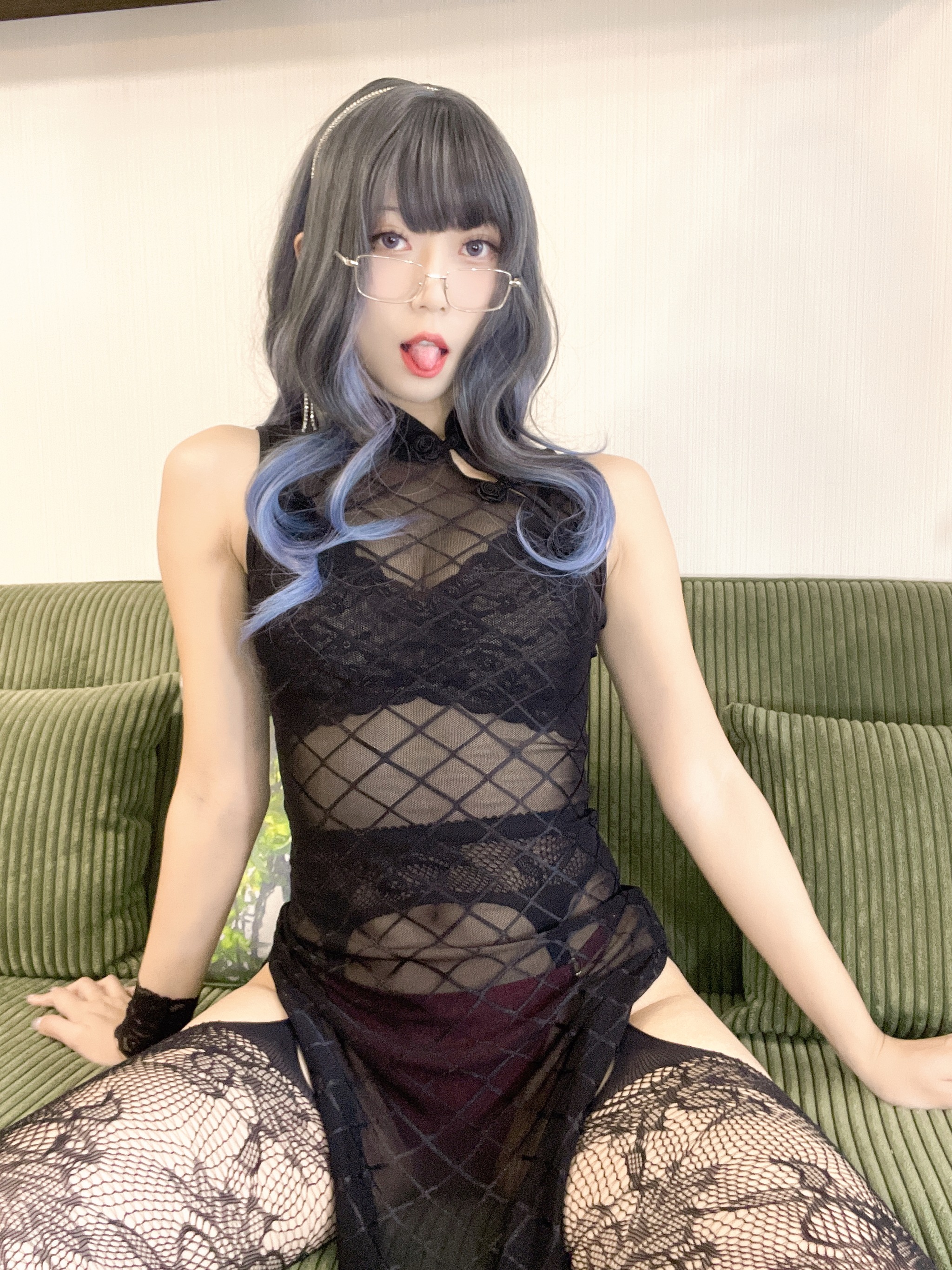 Money冷冷 - NO.038  网格旗袍 [65P3V]-XikXak